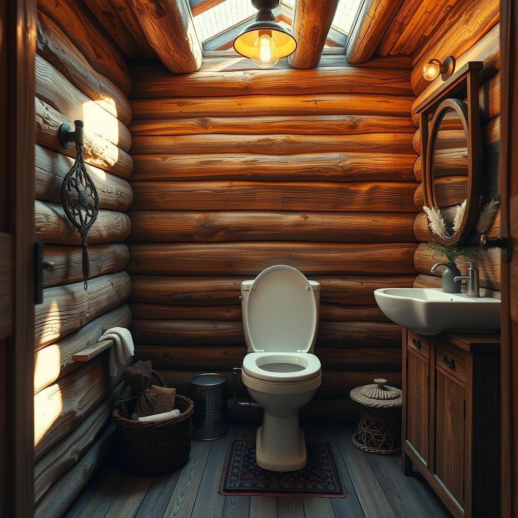 Rustic toilet - AI Generated