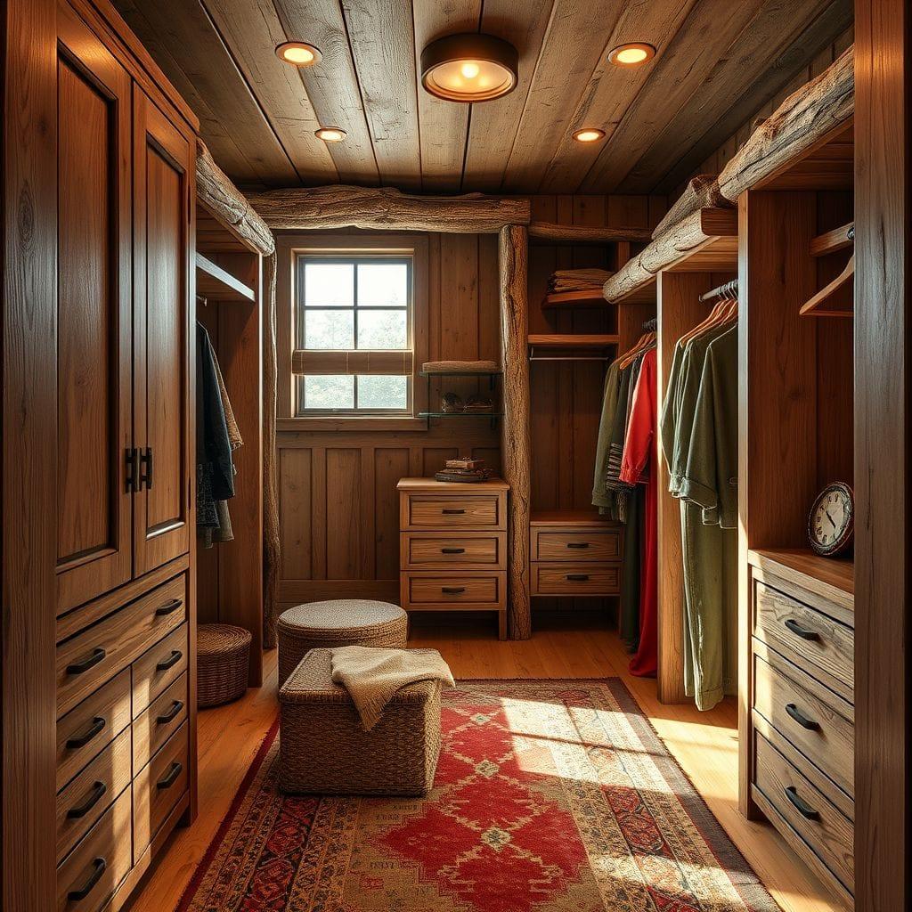 Rustic walk-in closet - AI Generated