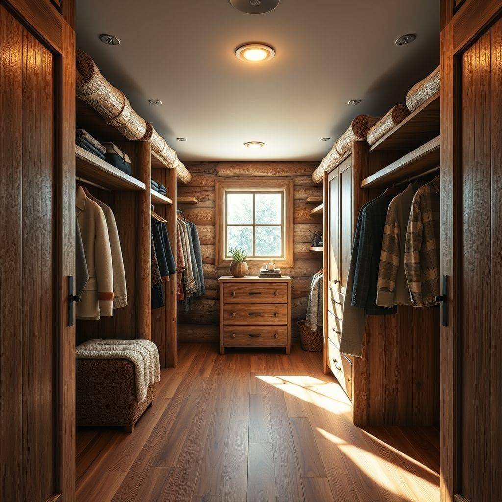 Rustic walk-in closet - AI Generated