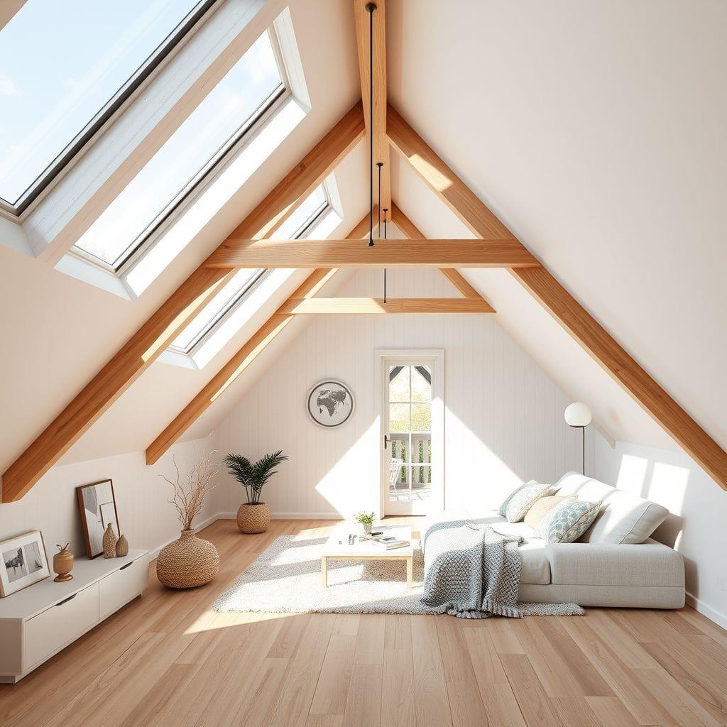 Scandinavian attic - AI Generated