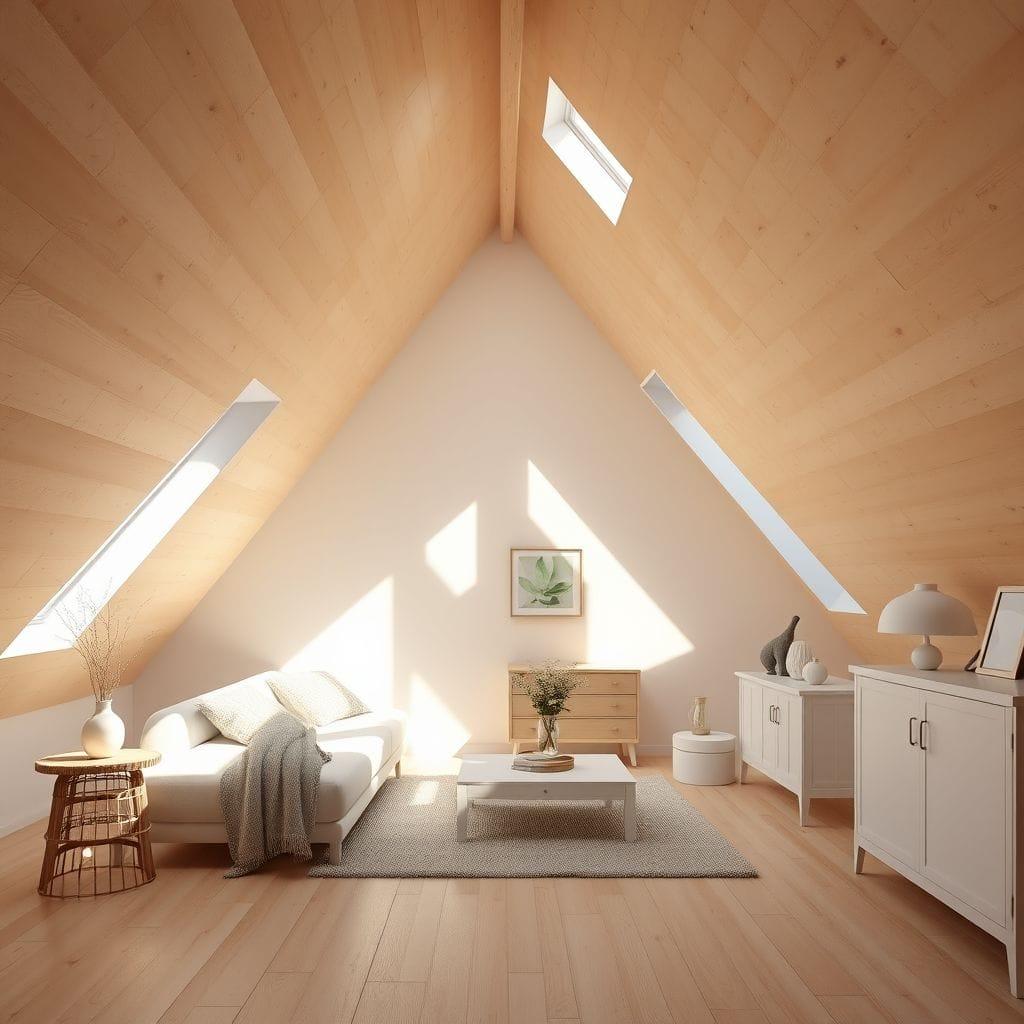 Scandinavian attic - AI Generated