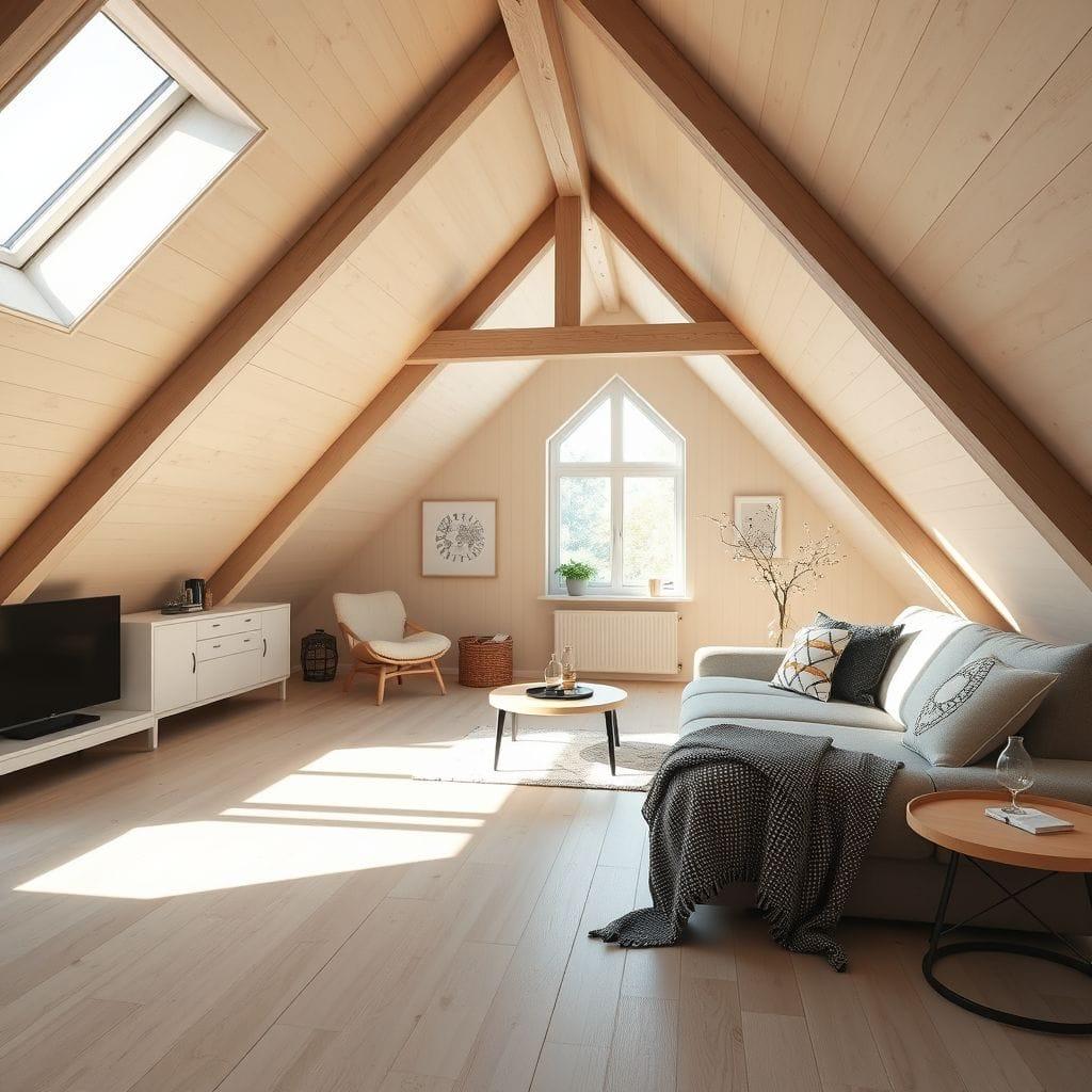 Scandinavian attic - AI Generated