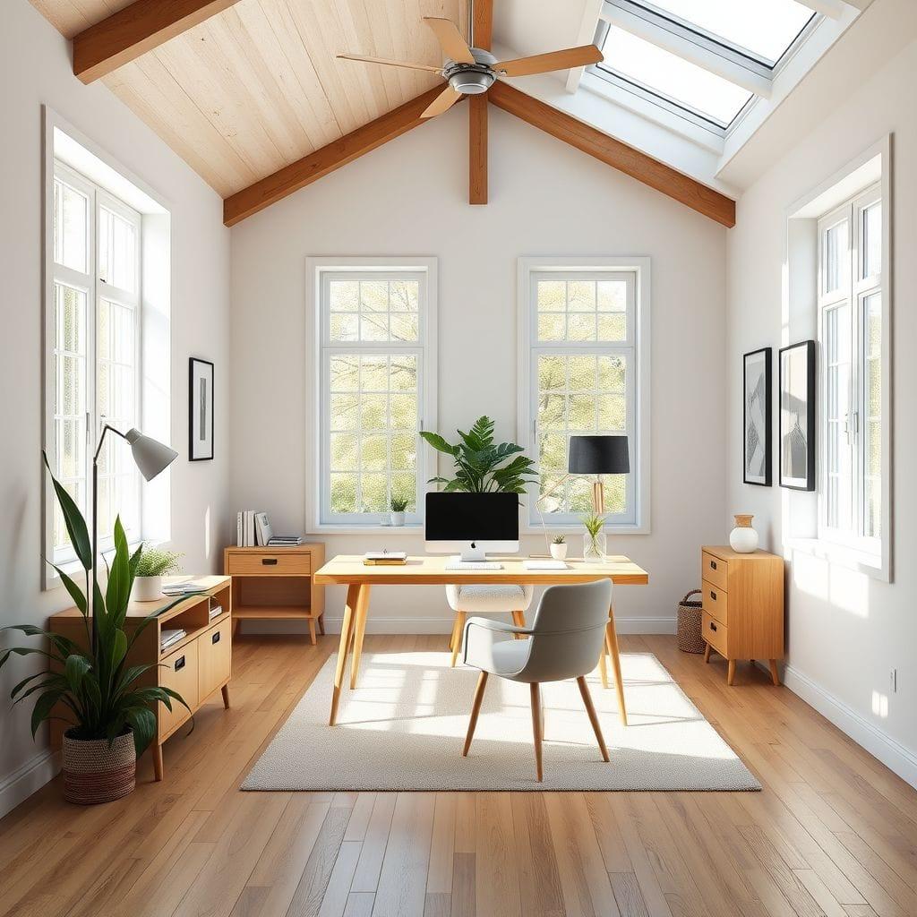 Scandinavian home office - AI Generated