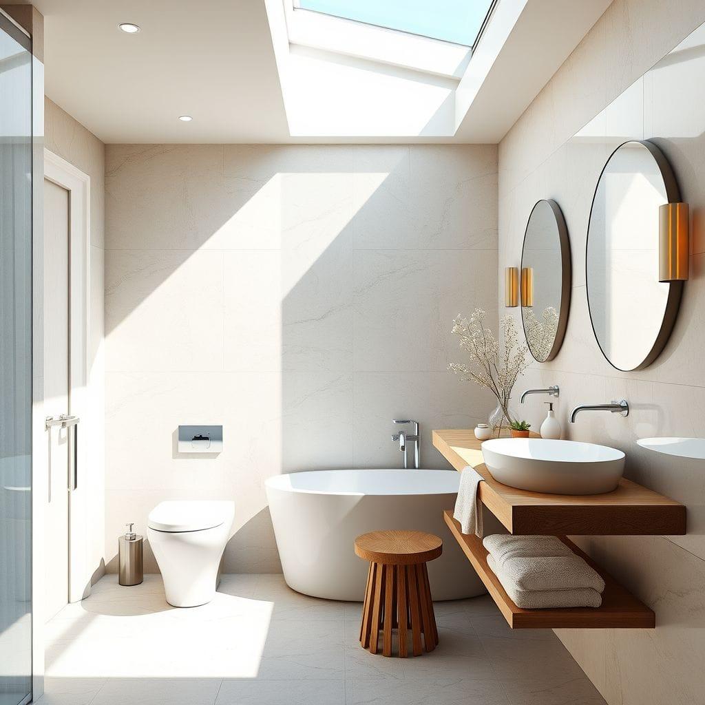 Scandinavian hotel bathroom - AI Generated