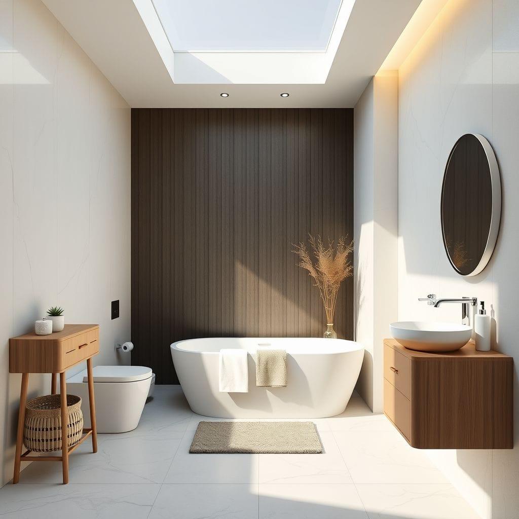 Scandinavian hotel bathroom - AI Generated