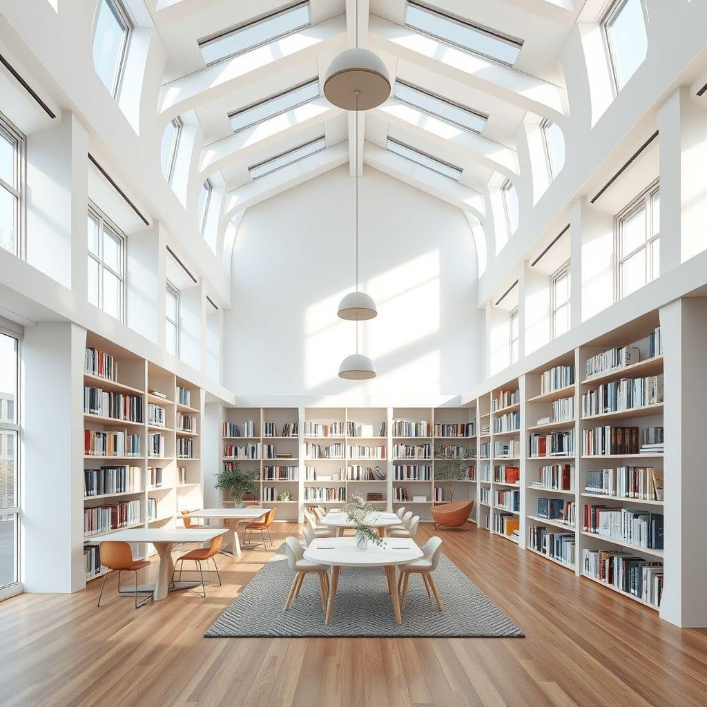 Scandinavian library - AI Generated