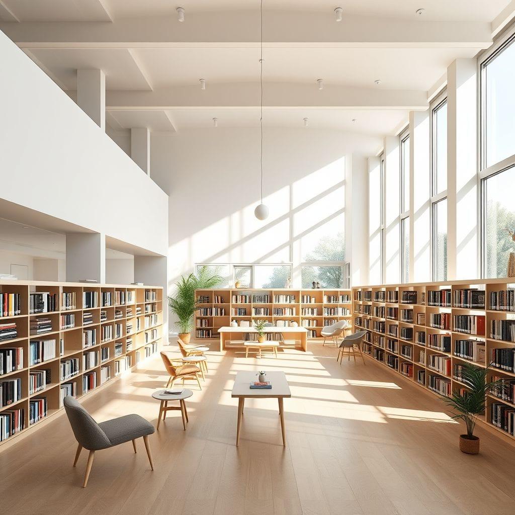 Scandinavian library - AI Generated