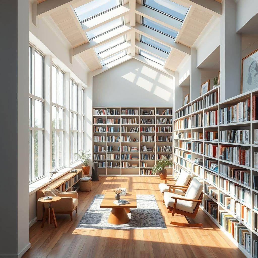 Scandinavian library - AI Generated