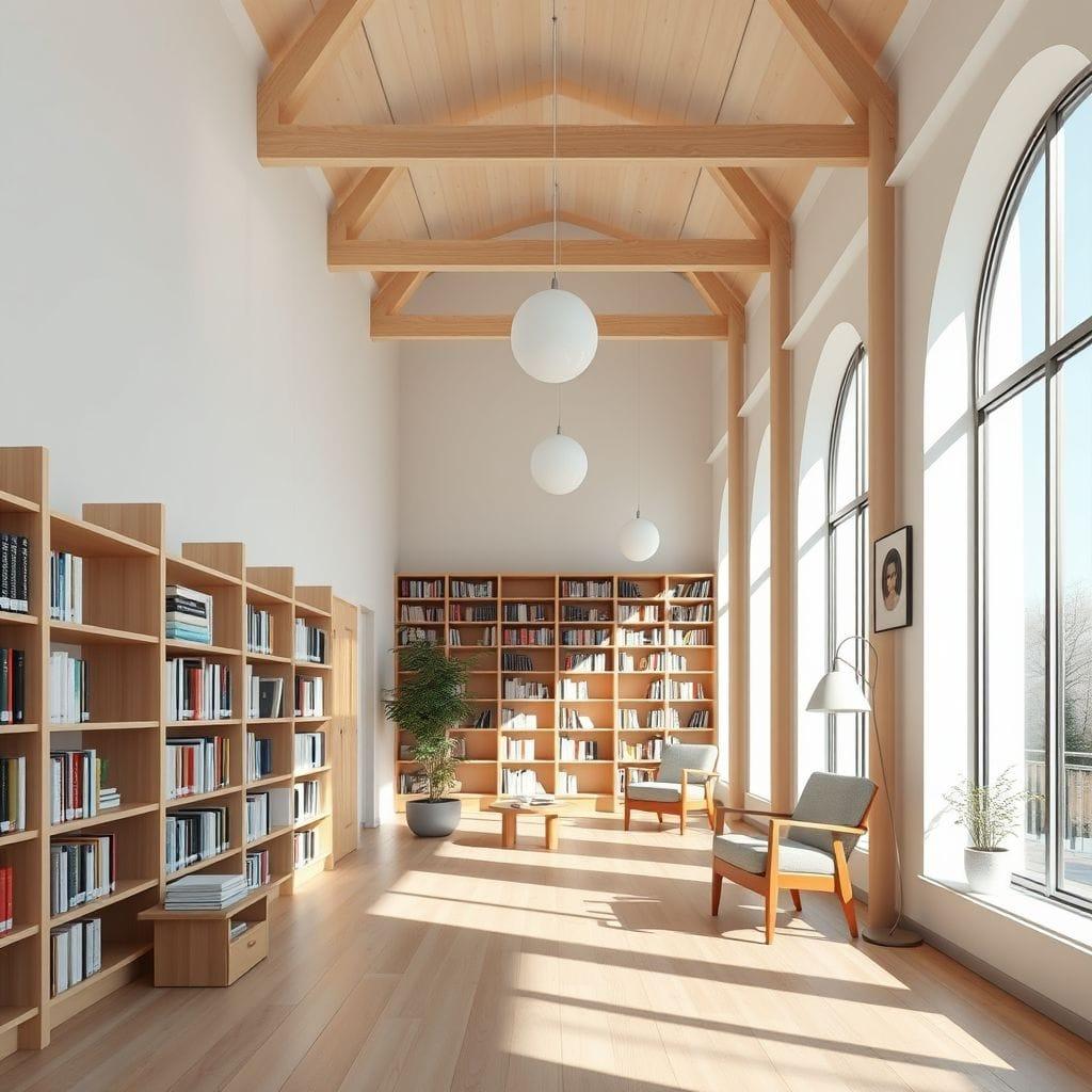 Scandinavian library - AI Generated