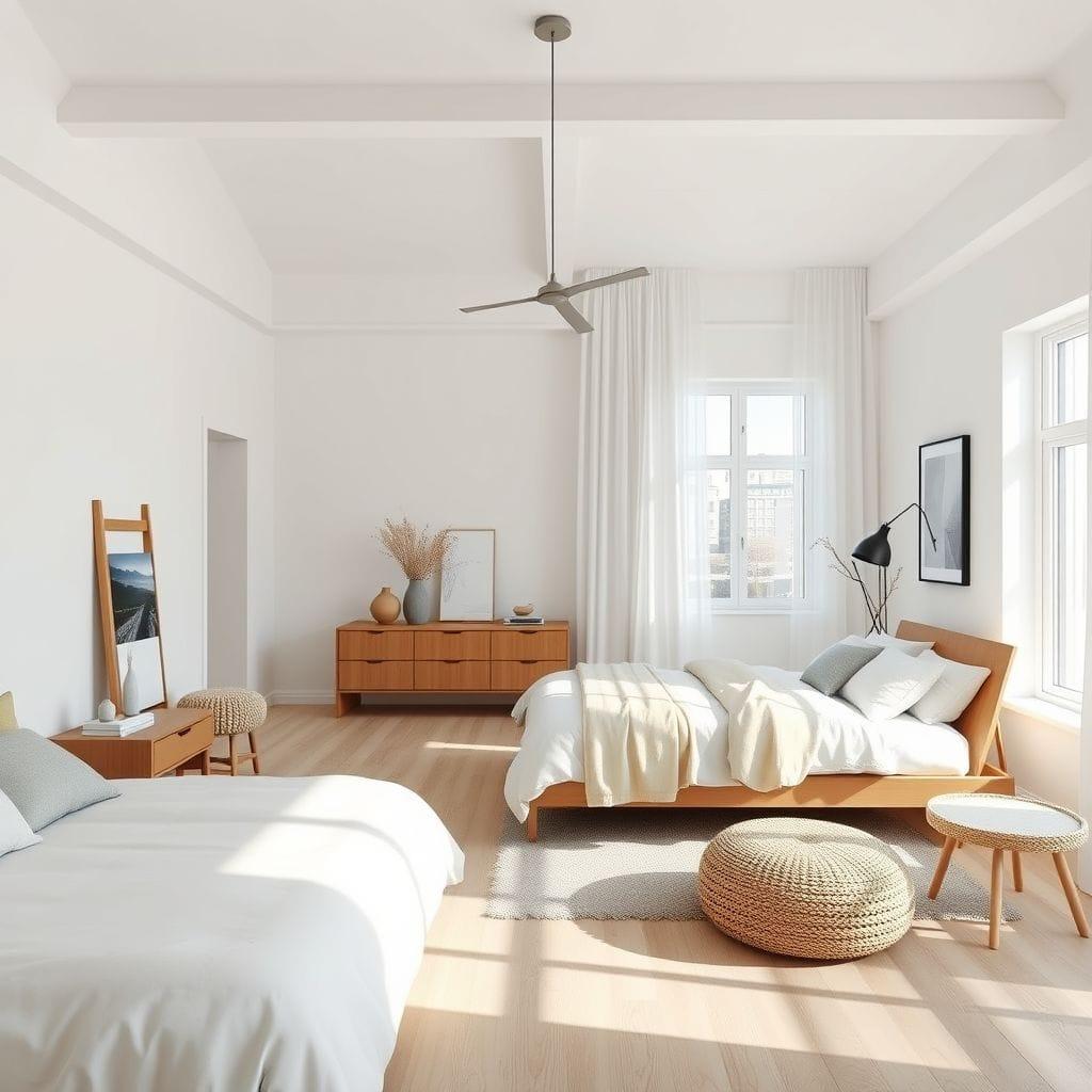 Scandinavian master bedroom - AI Generated