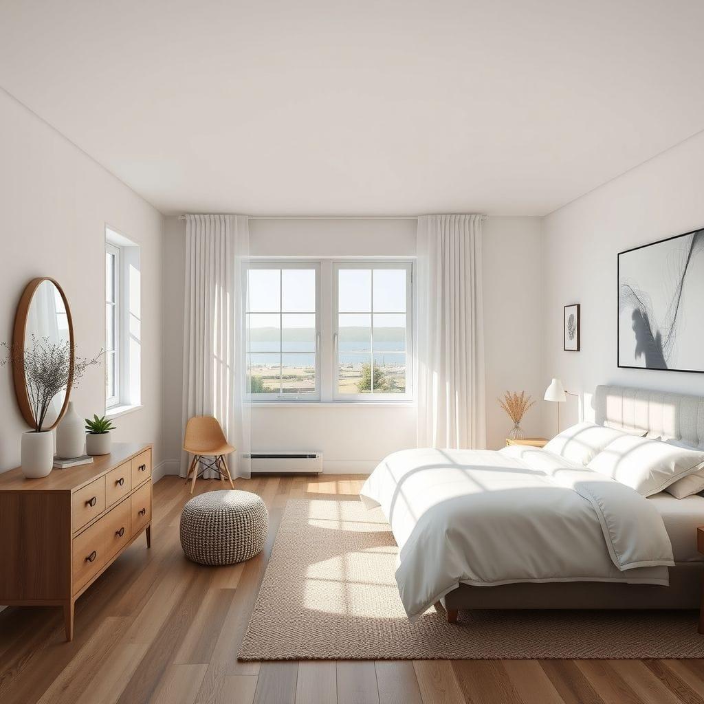 Scandinavian master bedroom - AI Generated