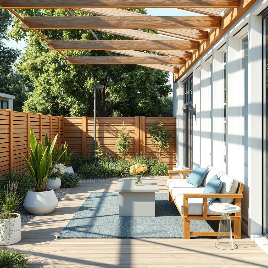 Scandinavian outdoor garden - AI Generated