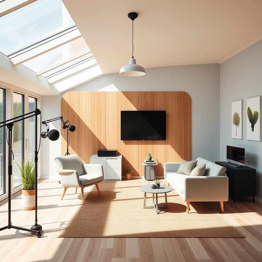 Scandinavian podcast studio - AI Generated
