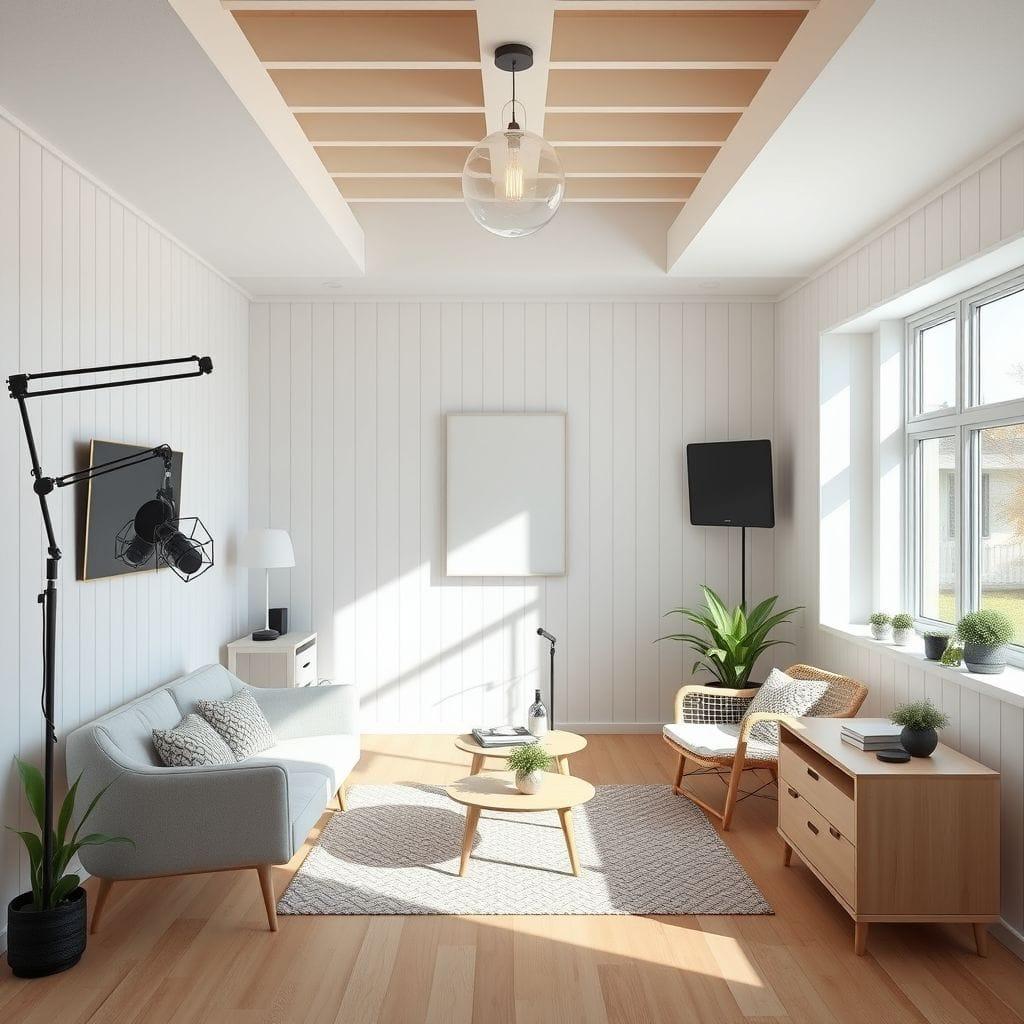 Scandinavian podcast studio - AI Generated