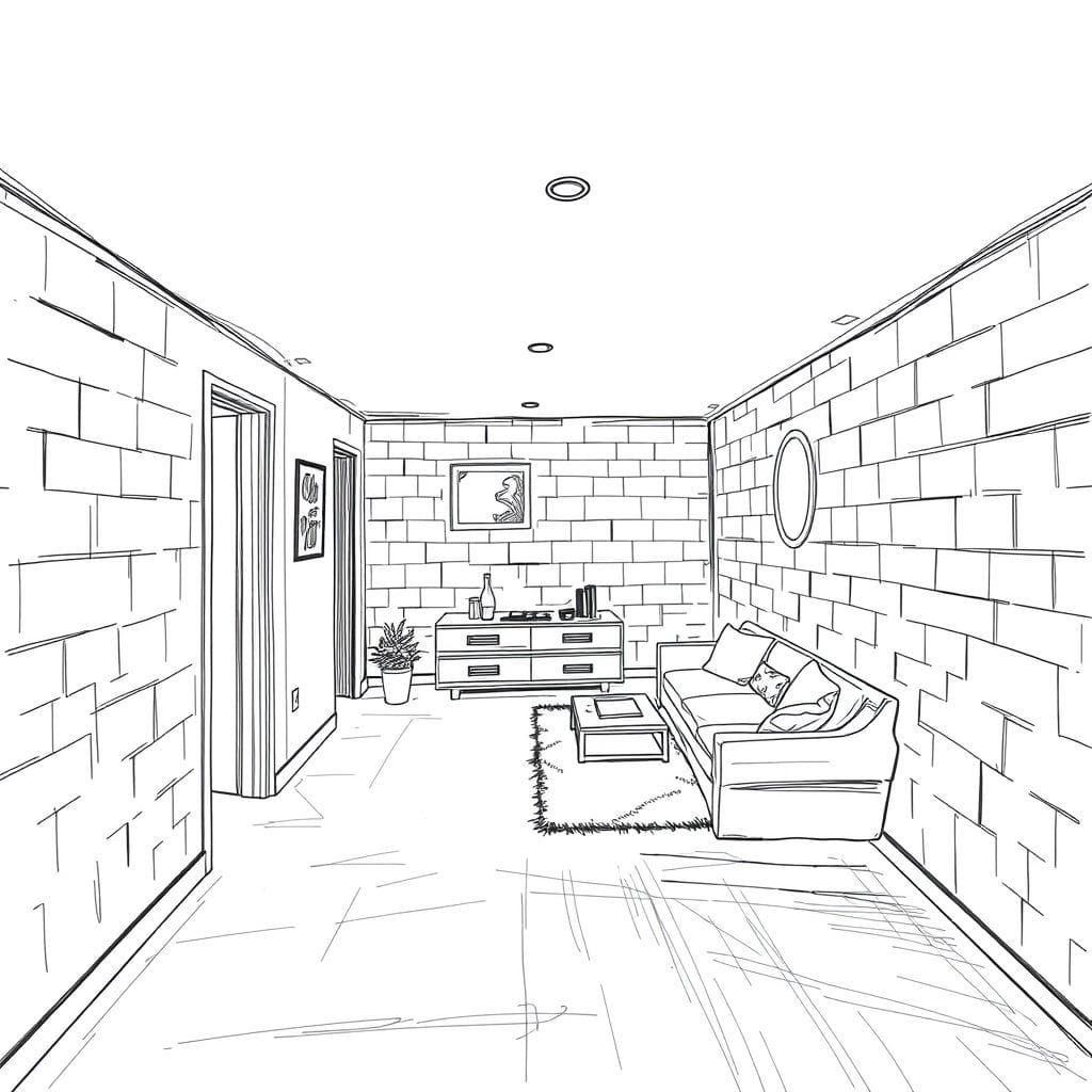 Sketch basement - AI Generated