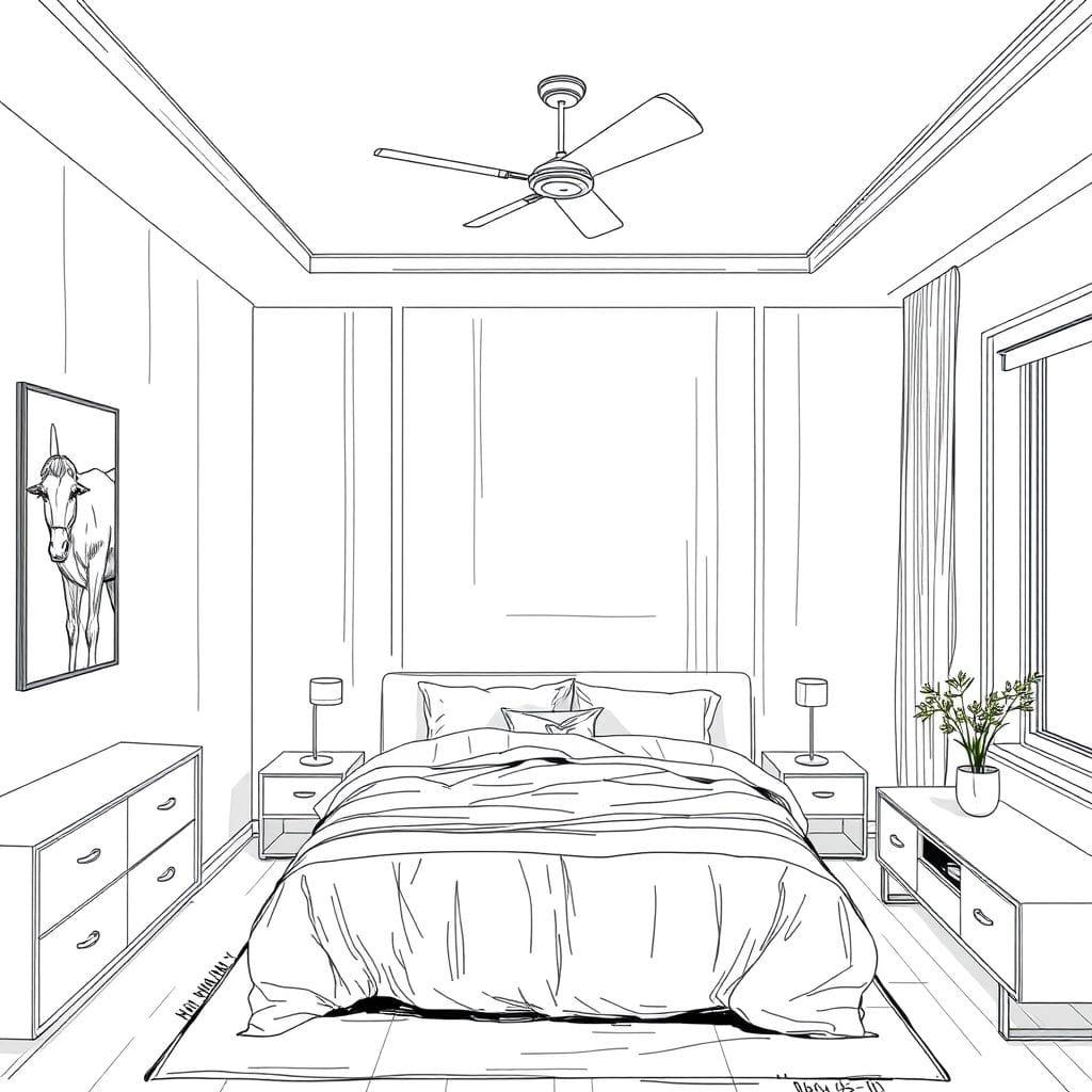Sketch bedroom - AI Generated