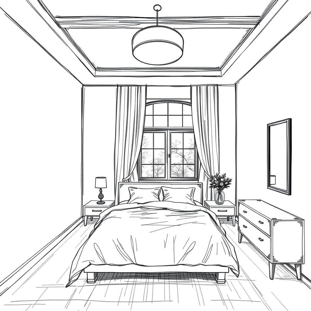 Sketch bedroom - AI Generated