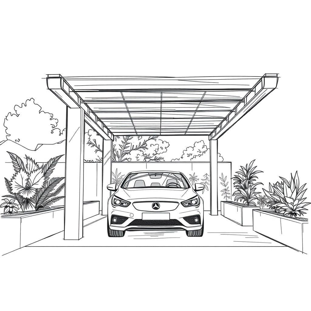 Sketch carport - AI Generated