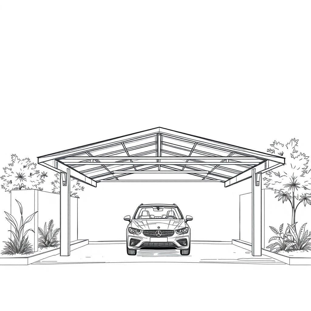 Sketch carport - AI Generated