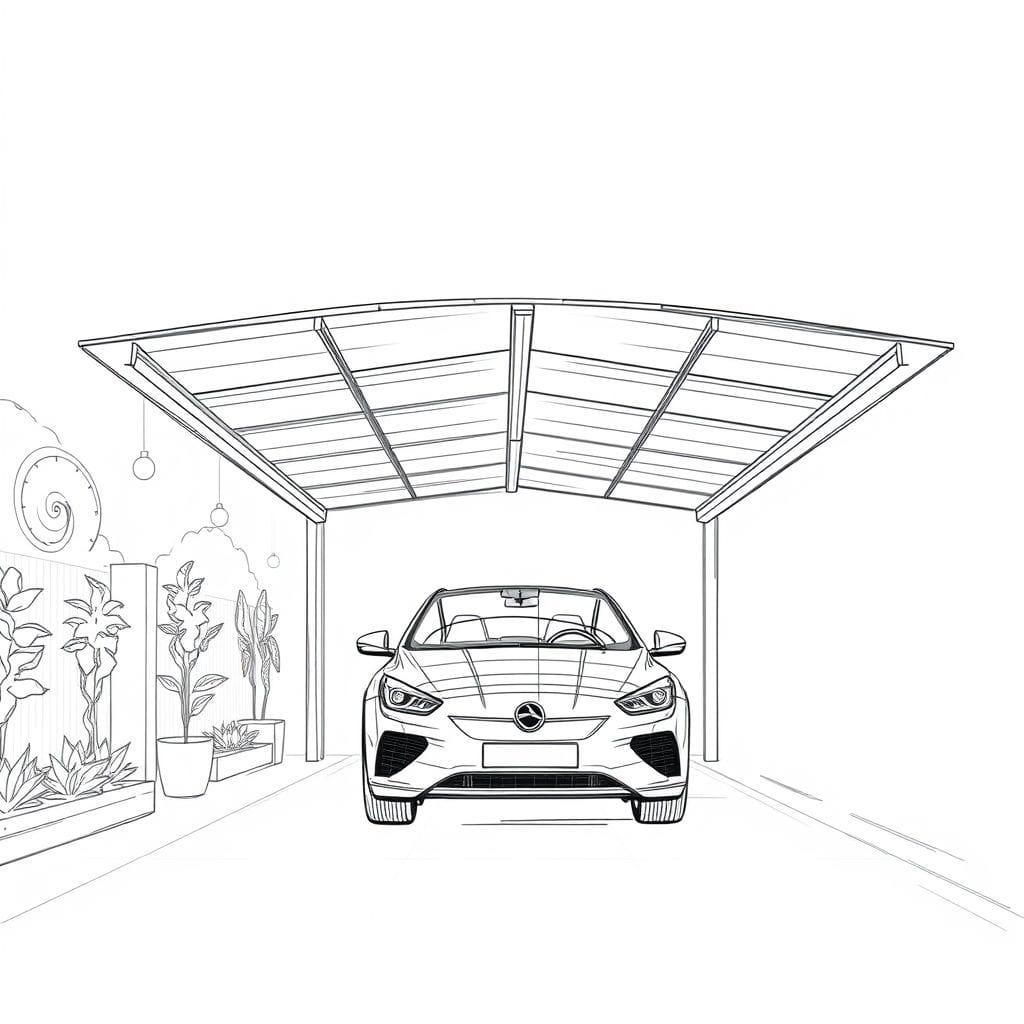 Sketch carport - AI Generated