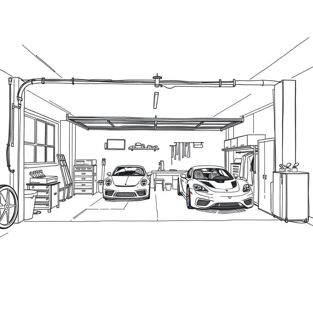 Sketch garage - AI Generated