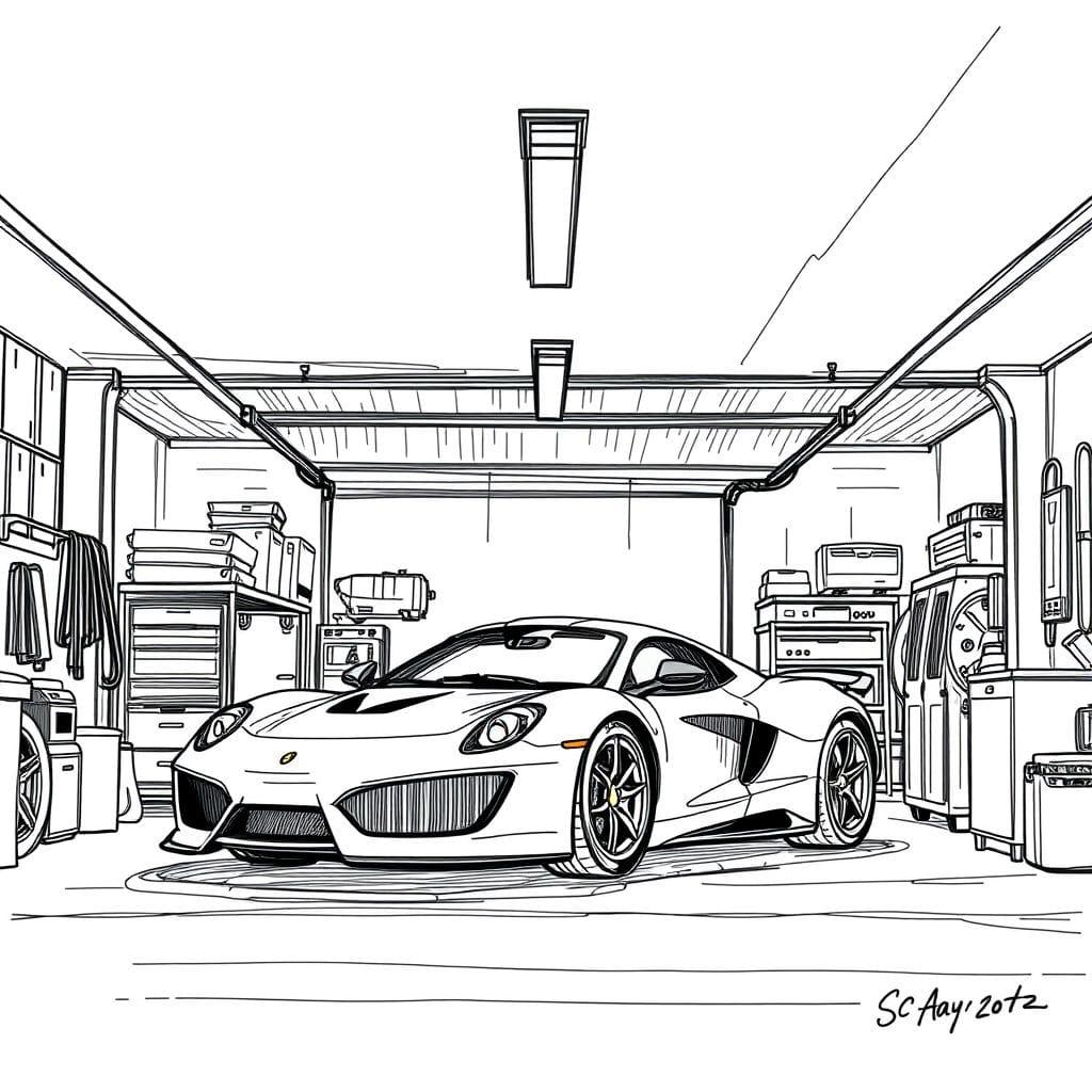 Sketch garage - AI Generated