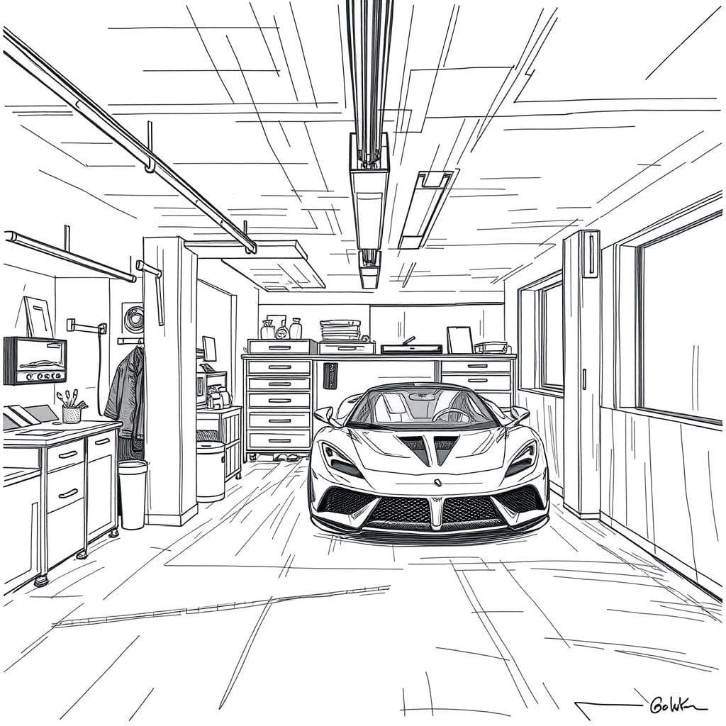 Sketch garage - AI Generated