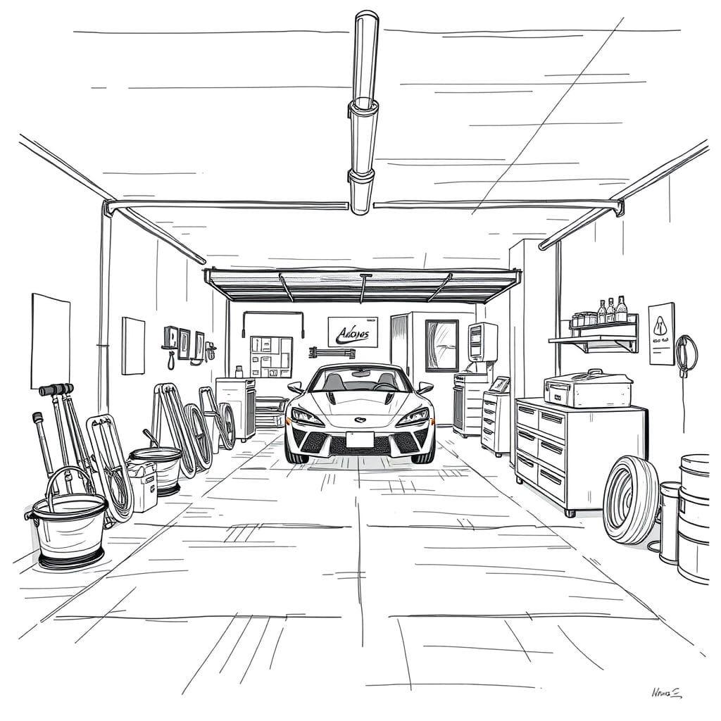 Sketch garage - AI Generated