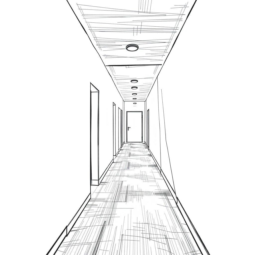 Sketch hallway - AI Generated