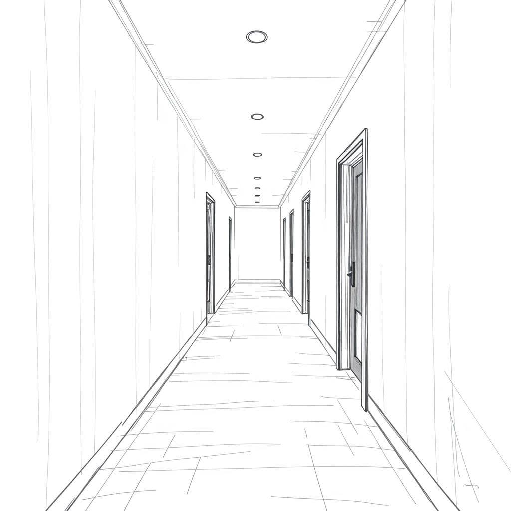 Sketch hallway - AI Generated