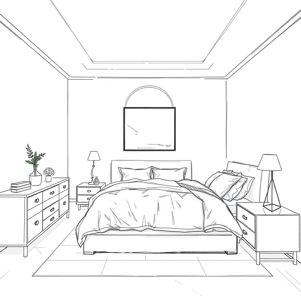 Sketch master bedroom - AI Generated