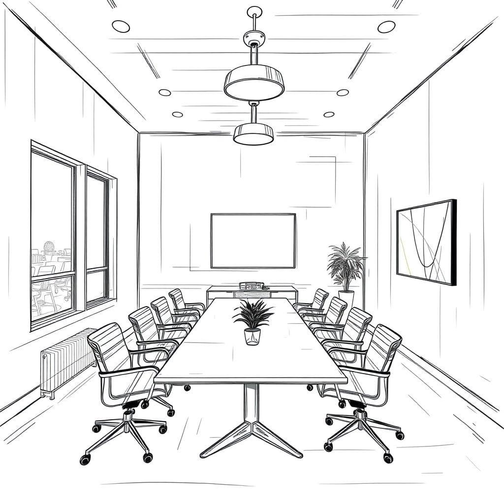 Sketch meeting room - AI Generated