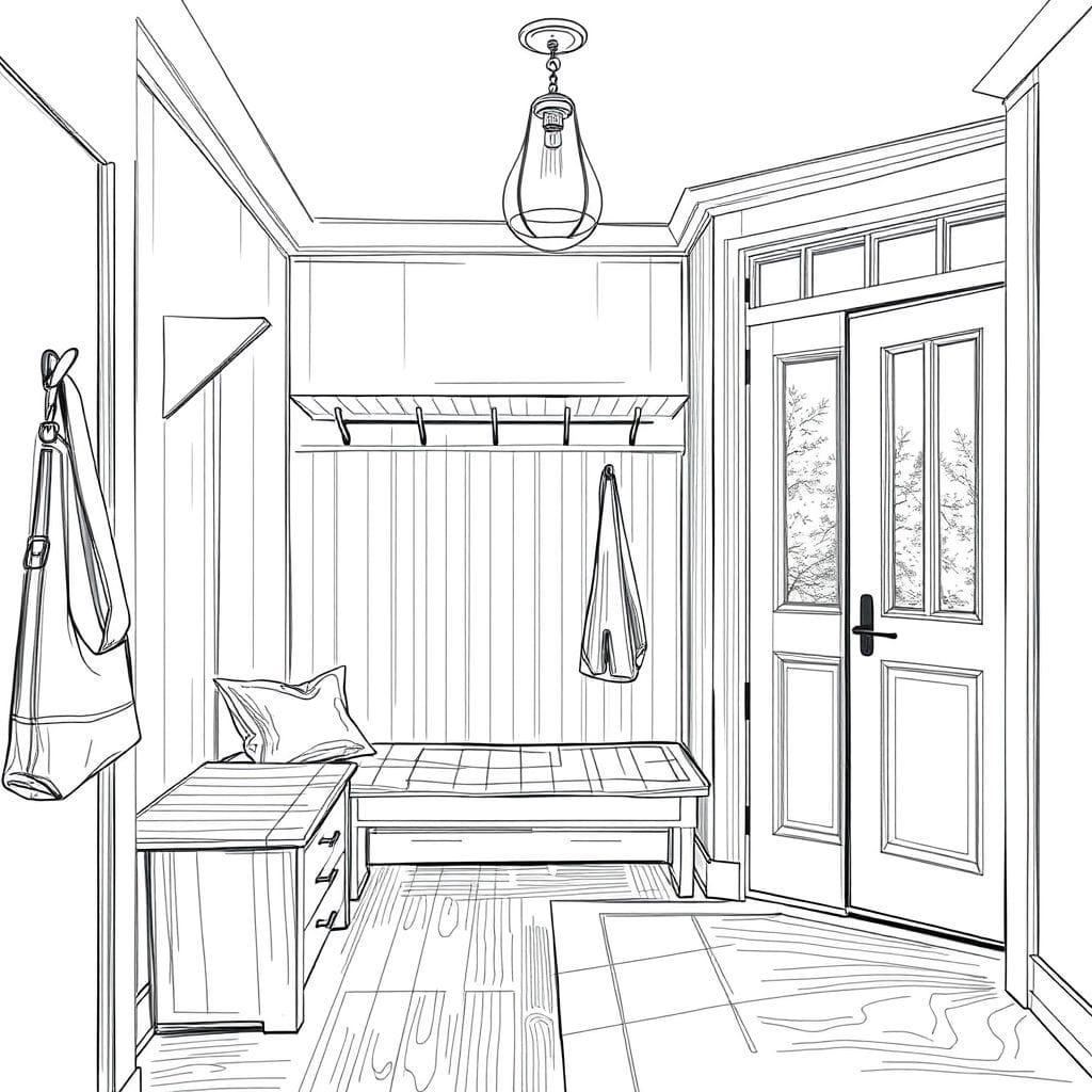 Sketch mudroom - AI Generated