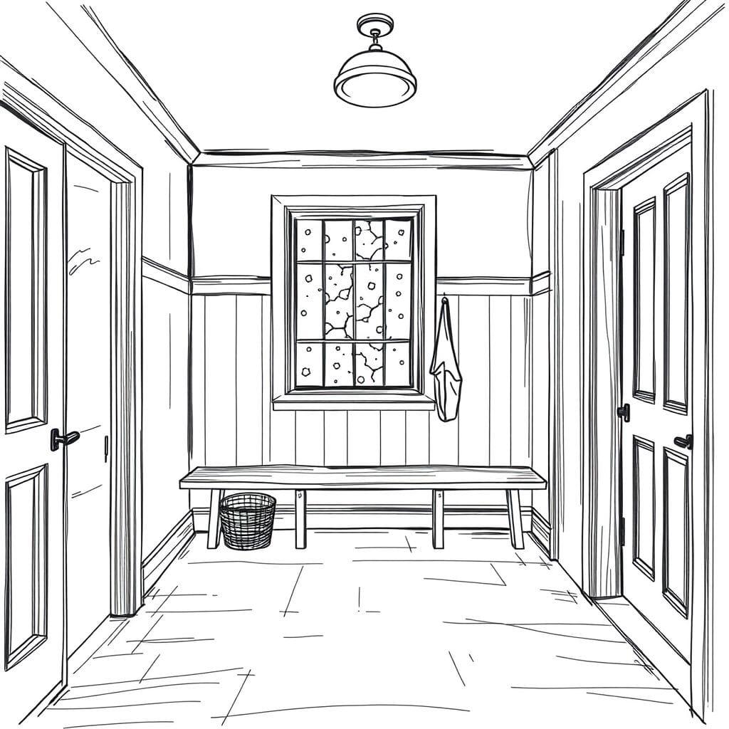 Sketch mudroom - AI Generated