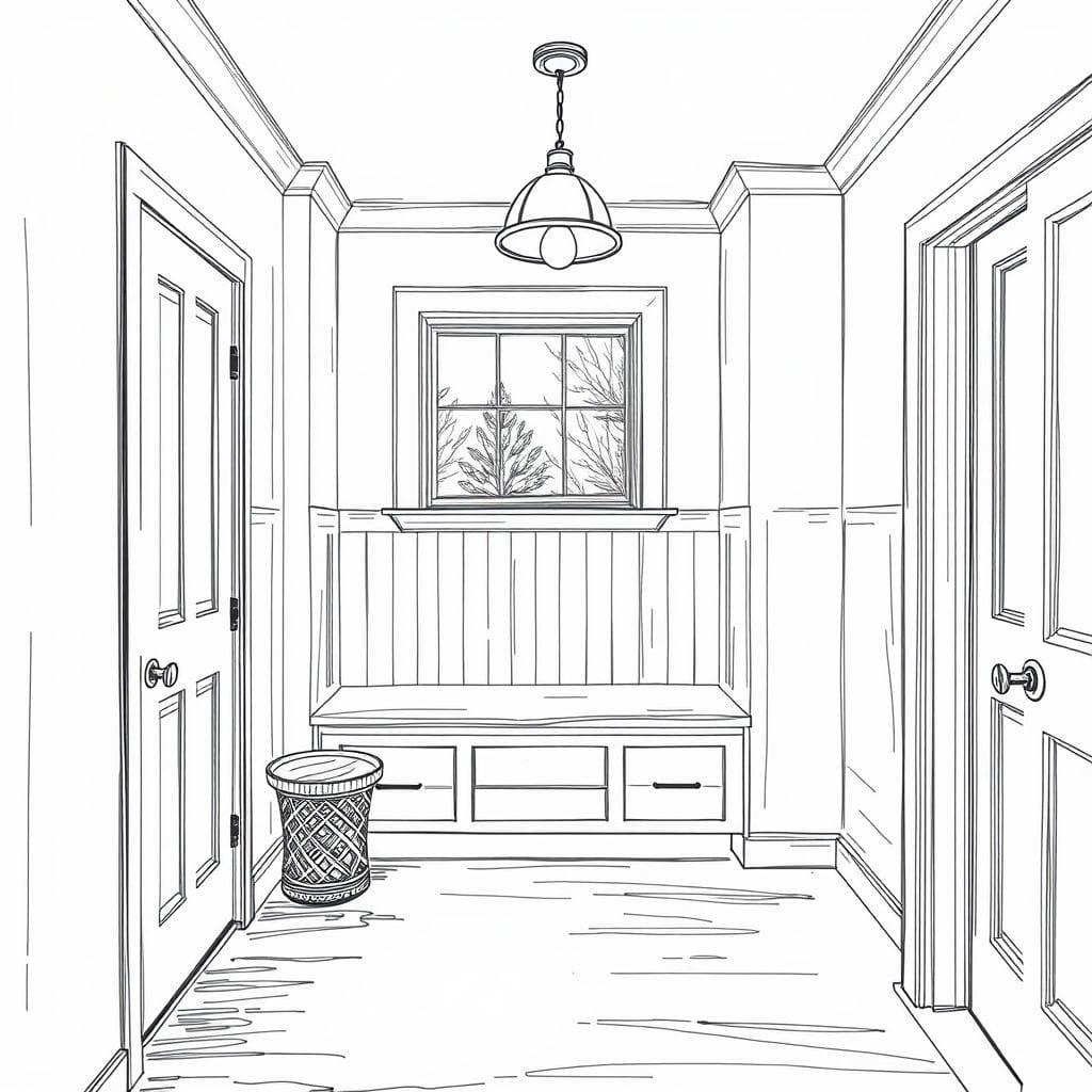 Sketch mudroom - AI Generated