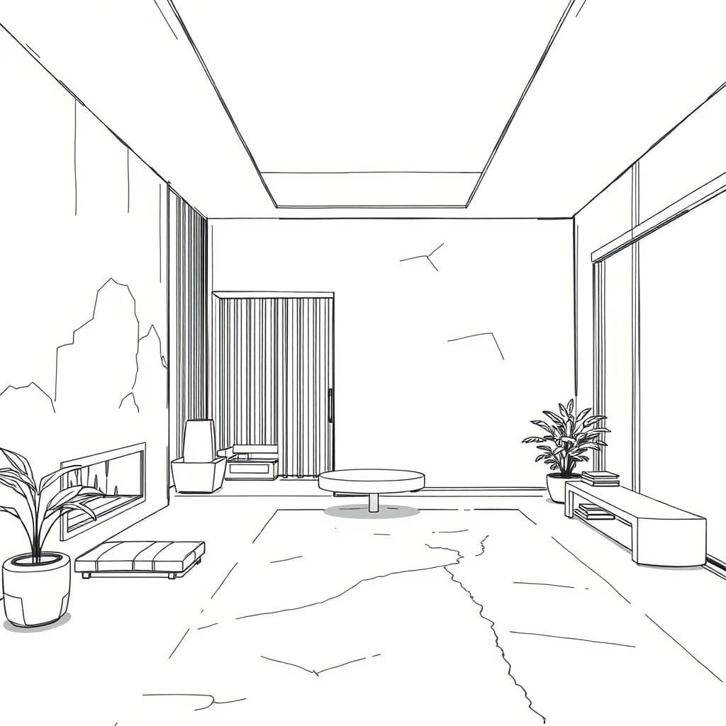 Sketch onsen - AI Generated