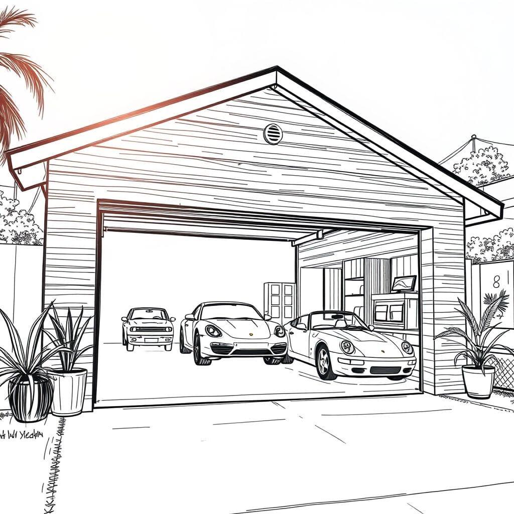 Sketch outdoor garage - AI Generated