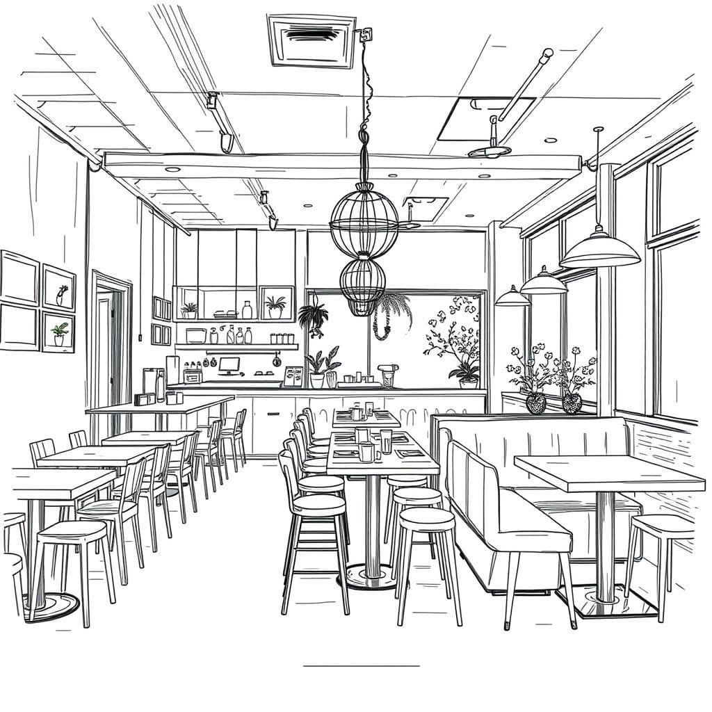 Sketch restaurant - AI Generated