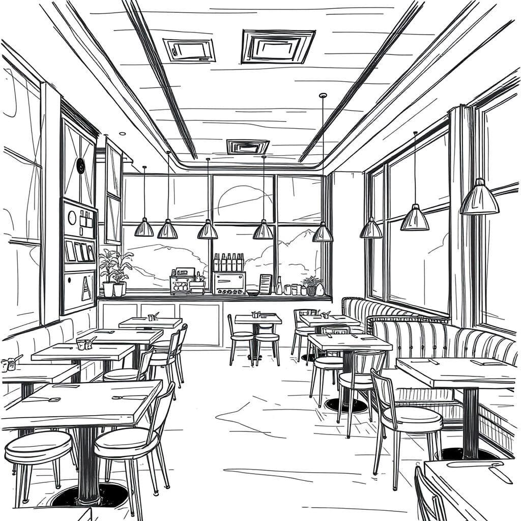 Sketch restaurant - AI Generated