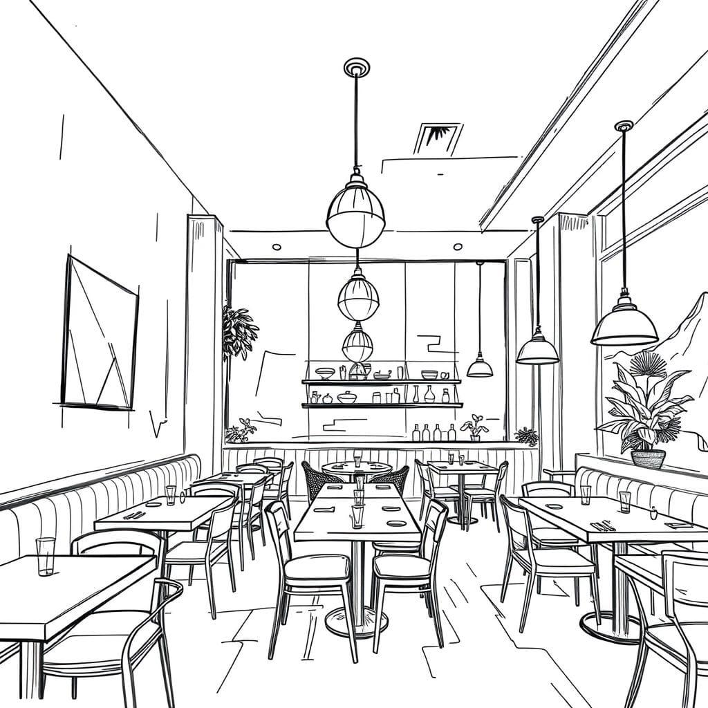 Sketch restaurant - AI Generated
