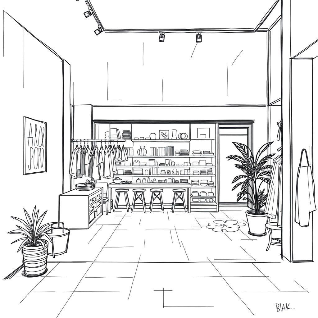 Sketch store - AI Generated