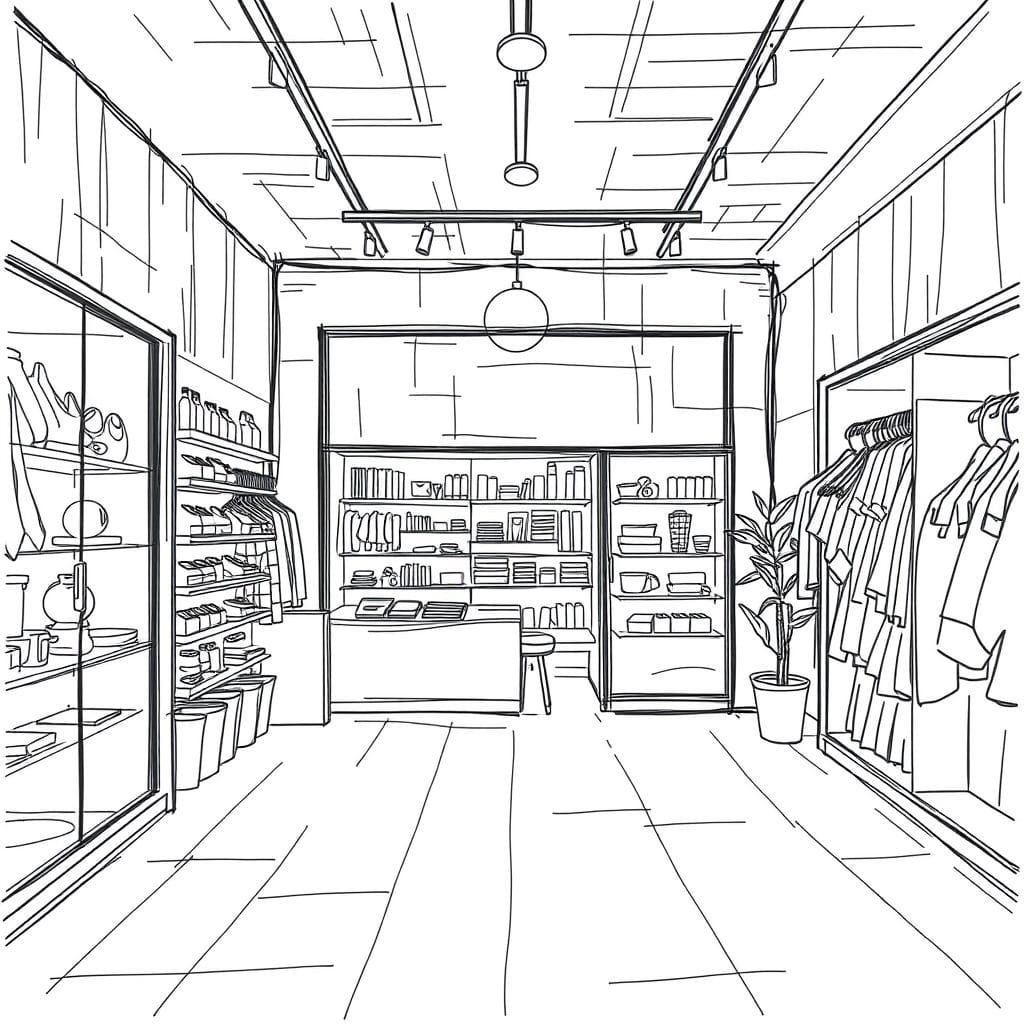 Sketch store - AI Generated