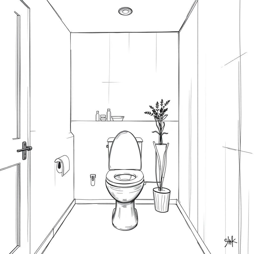 Sketch toilet - AI Generated