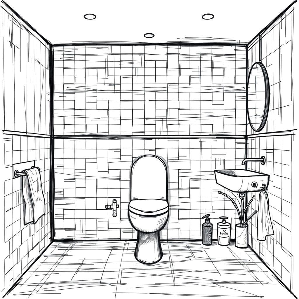 Sketch toilet - AI Generated