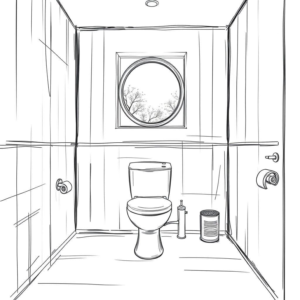Sketch toilet - AI Generated