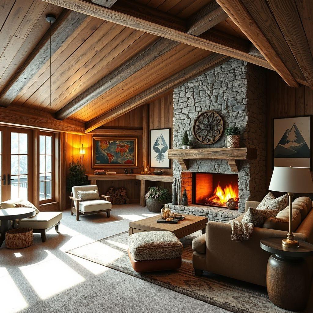 Ski Chalet basement - AI Generated