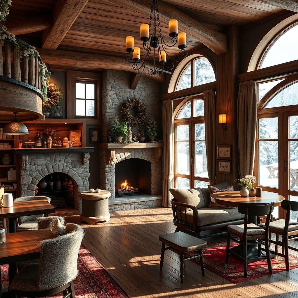 Ski Chalet coffee shop - AI Generated
