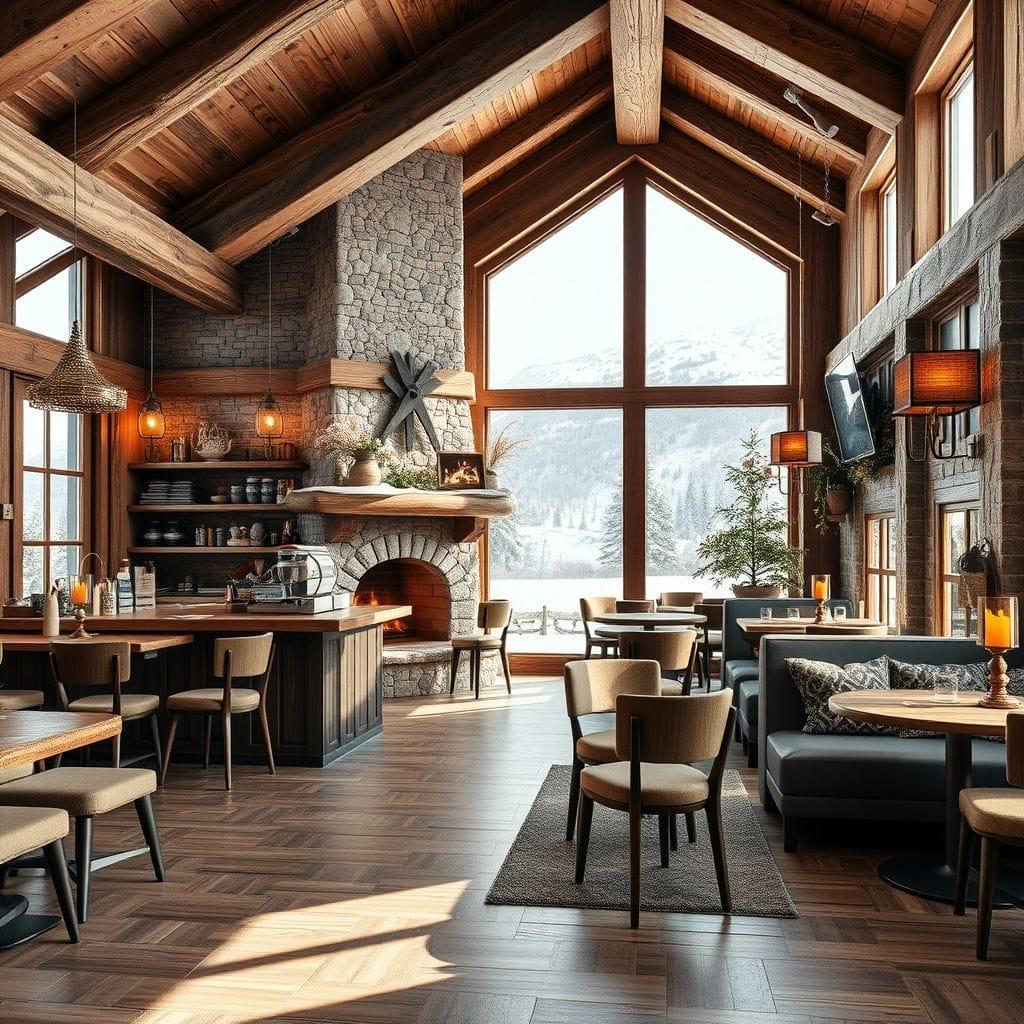 Ski Chalet coffee shop - AI Generated