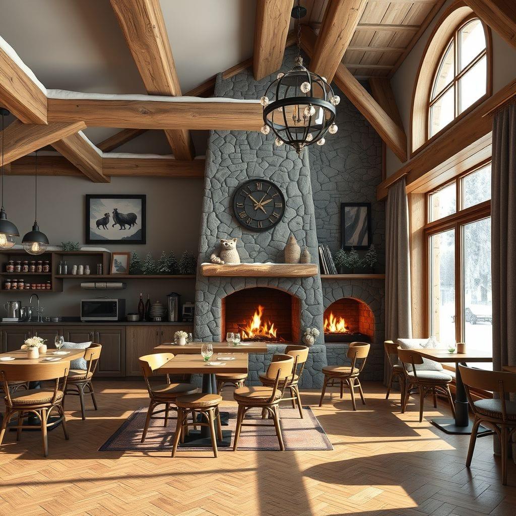 Ski Chalet coffee shop - AI Generated