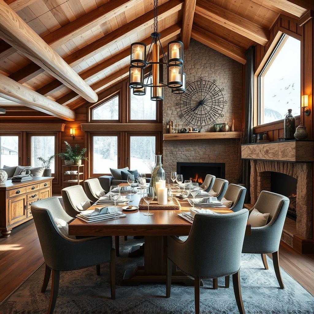 Ski Chalet dining room - AI Generated